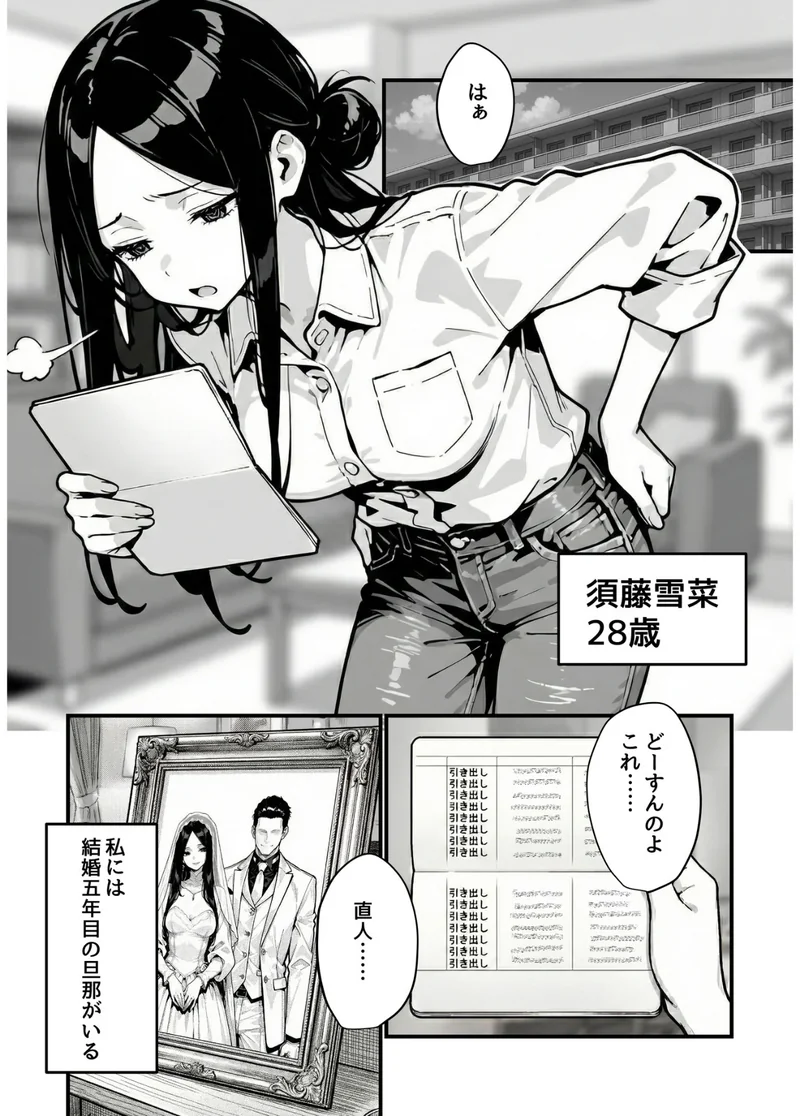 妻、AVデビュー。 サンプル1ページ