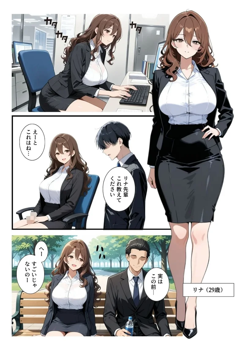 ビッチな先輩のエロ過ぎるSEX指導！とある後輩は例外でした？！【白抜き修正版】 サンプル1ページ