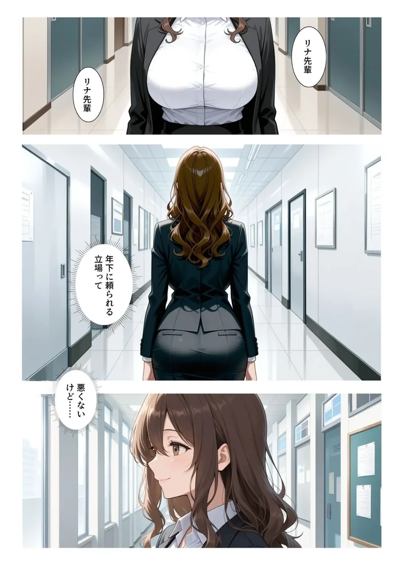 ビッチな先輩のエロ過ぎるSEX指導！とある後輩は例外でした？！【白抜き修正版】 サンプル2ページ
