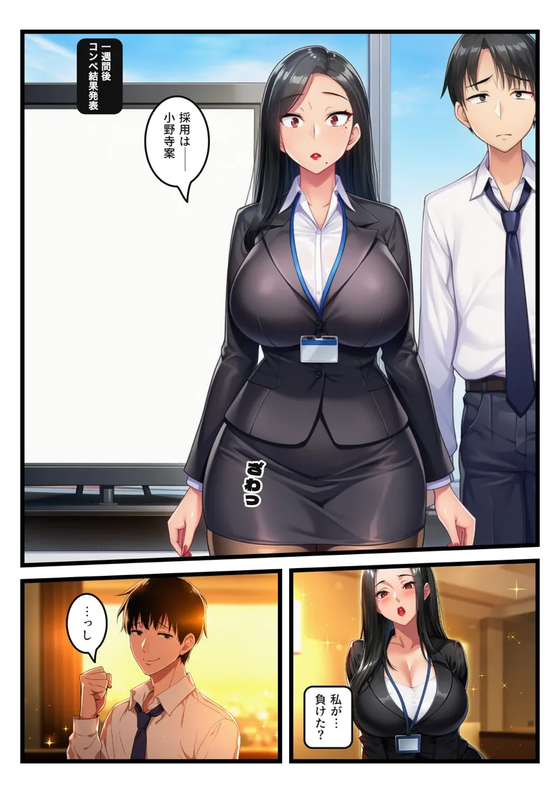 「お願い」を言ったら負けの夜、命令しかできない爆乳鬼部長が黒ストを破らせ中出しをせがむまで【モザイク版】 サンプル5ページ
